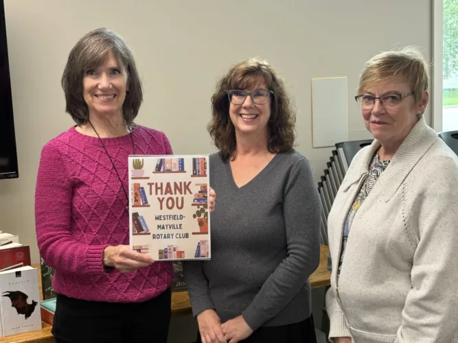 Rotary Club makes donation to Mayville Library